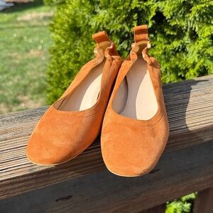 Everlane The Italian Leather Day Heel in rust red  Pink  6 Women's Elastic Back